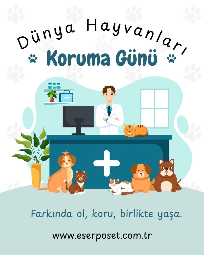 dünya hayvanları koruma gününe özel baskılı poşette fırsat.